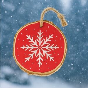 Red Snowflake Holiday Ornament